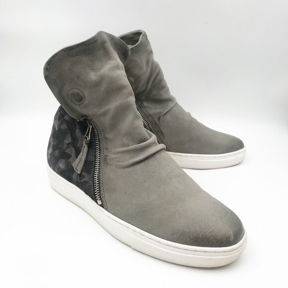 MIZ MOOZ Lavinia Distressed Gray Camo Sneaker Booties Boot Shoes Womens 9.5 - Picture 1 of 10